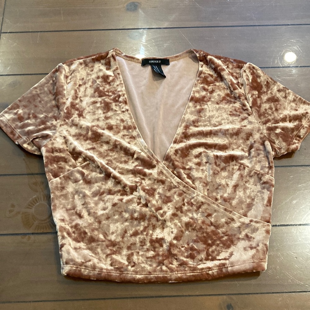 Forever 21 Crushed Velvet crop top